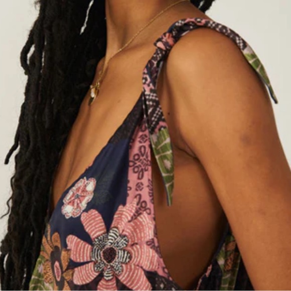 Free People Tied to You Tank Top Moss Combo Small - Picture 5 of 15